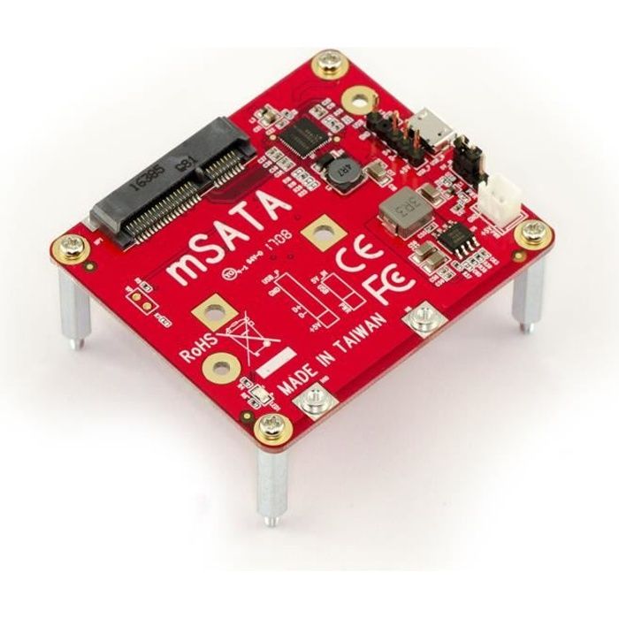 Adaptateur SSD type mSATA - Pour Raspberry Pi - Avec entretoises support