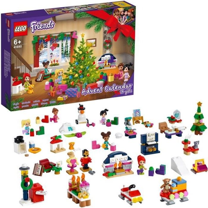 LEGO® 41690 Friends Calendrier de l’Avent 2021, Mini-Jouets de Construction pour Enfants dès 6 Ans, avec 5 Micro-Poupées