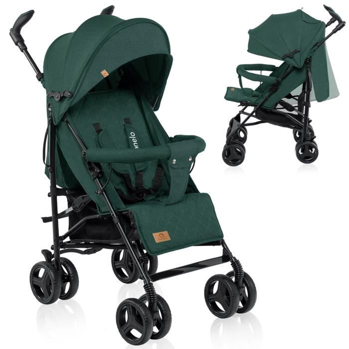 LIONELO Poussette canne bébé Irma légère pliable avec accessoires - Vert