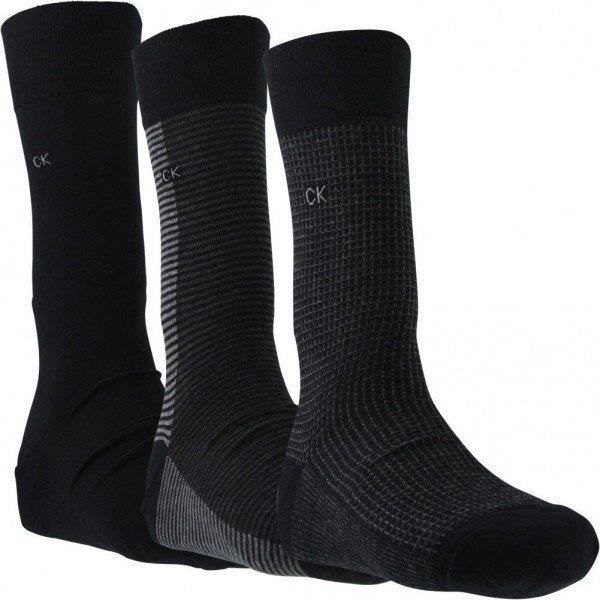 CALVIN KLEIN Coffret 3 paires de chaussettes Homme Coton MOTIF Noir