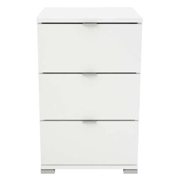 Chevet - table de nuit coloris blanc mat - 39,8 x 63,2 x 41,9 cm