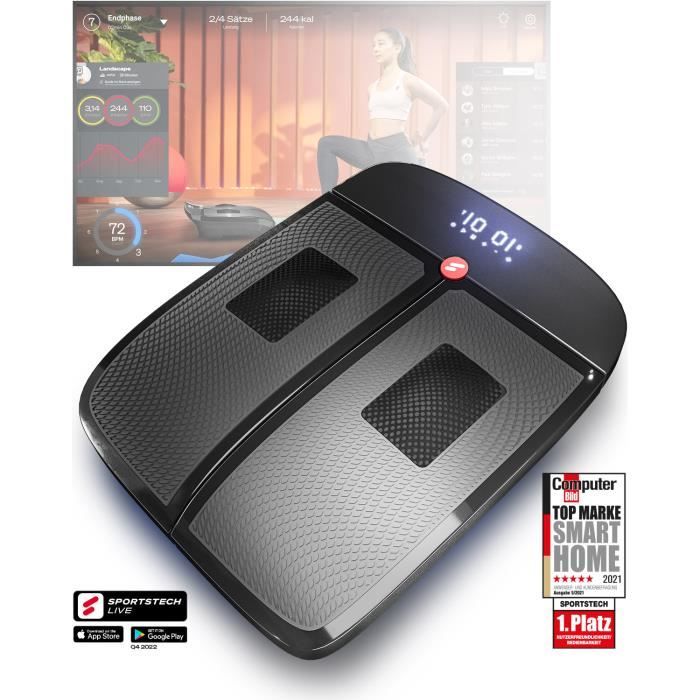 Sportstech VX350 plateforme vibrante 2en1 - vibration et massage au design noble - vibrations 3D stimulent la circulation sanguine
