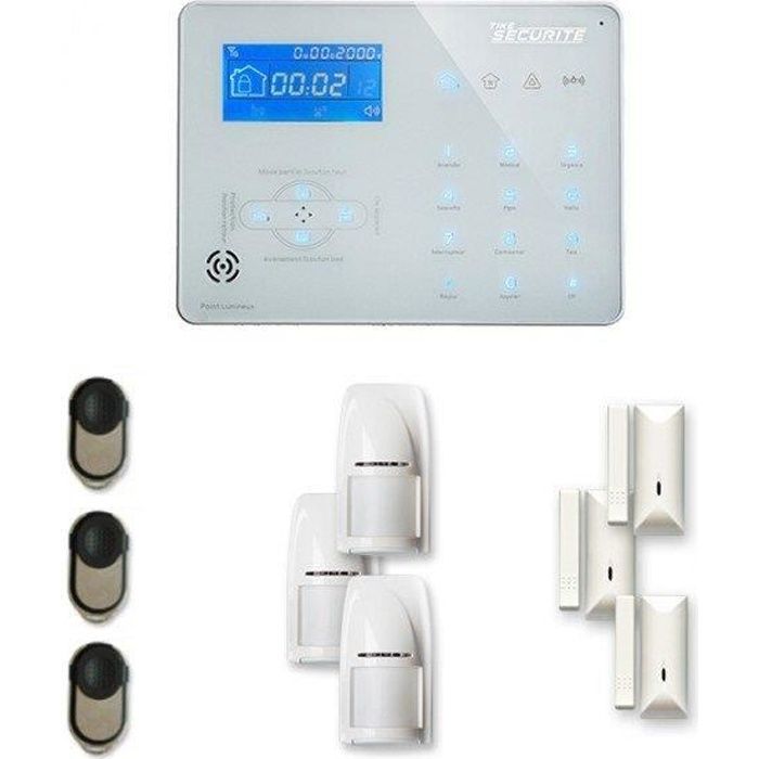 Alarme maison sans fil ICE-B 3 à 4 pièces mouvement + intrusion - Compatible Box internet