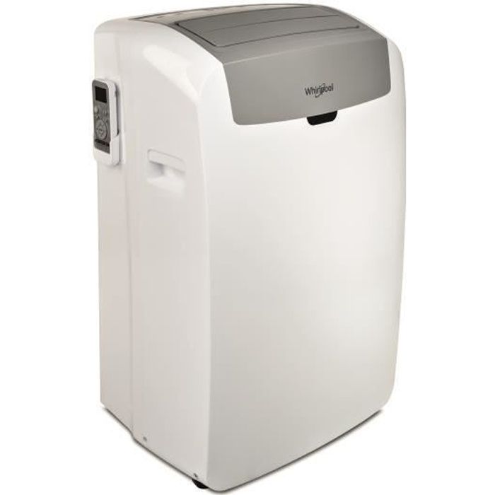 WHiRLPOOL PAC W212CO Climatiseur mobile 3500 watts - 12000 Btu - Programmable - Classe A - Télécommande - 6ème Sens - Purificateur