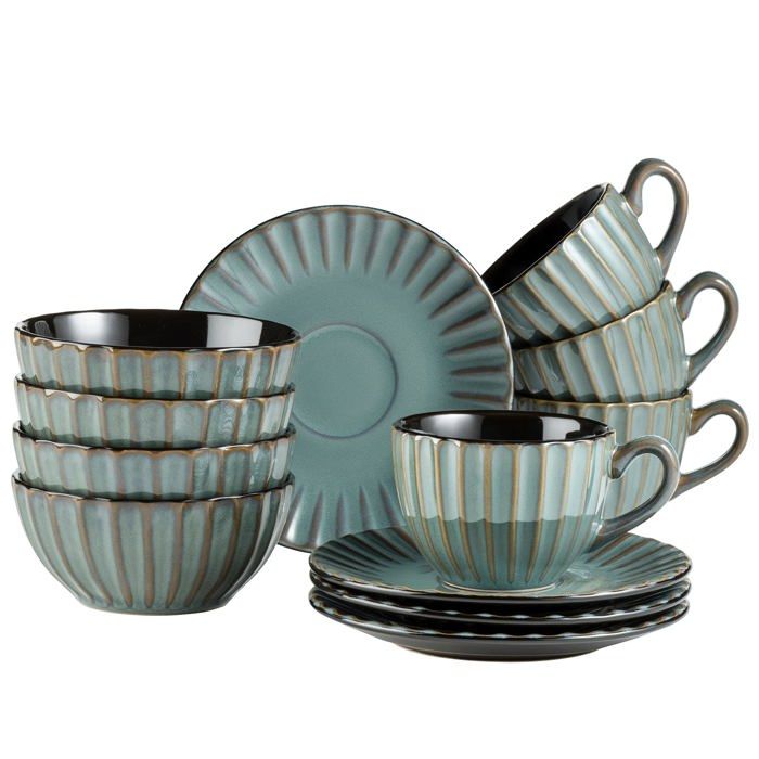 Service de table - MASER - 931966 - 12 pièces - Grès - Vintage rétro