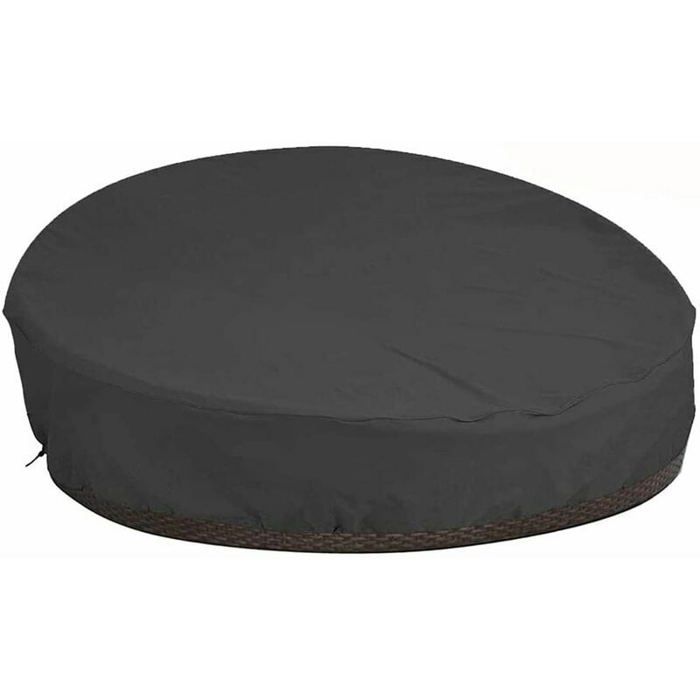 Housse de chaise ronde pour canapé-lit avec sangles et poignées pare-soleil extérieur imperméable tissu Oxford 210D