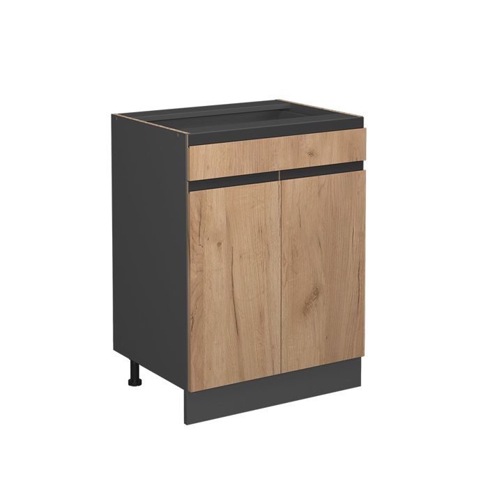 Meuble cuisine R-Line 60cm J-Shape avec tiroir sans PT Chêne de force doré/Anthracite Vicco 39717 Meuble cuisine R-Line 60cm J-Shape avec tiroir sans PT Chêne de force doré/Anthracite Vicco 39717