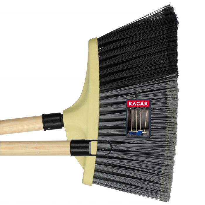 KADAX Balai de balayage routier et trottoir balai de jardin avec manche en bois balai de rue en nylon - vue 2