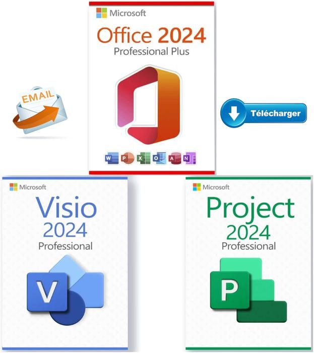 Pack Office 2024 Pro + Visio 2024 Pro + Project 2024 Pro