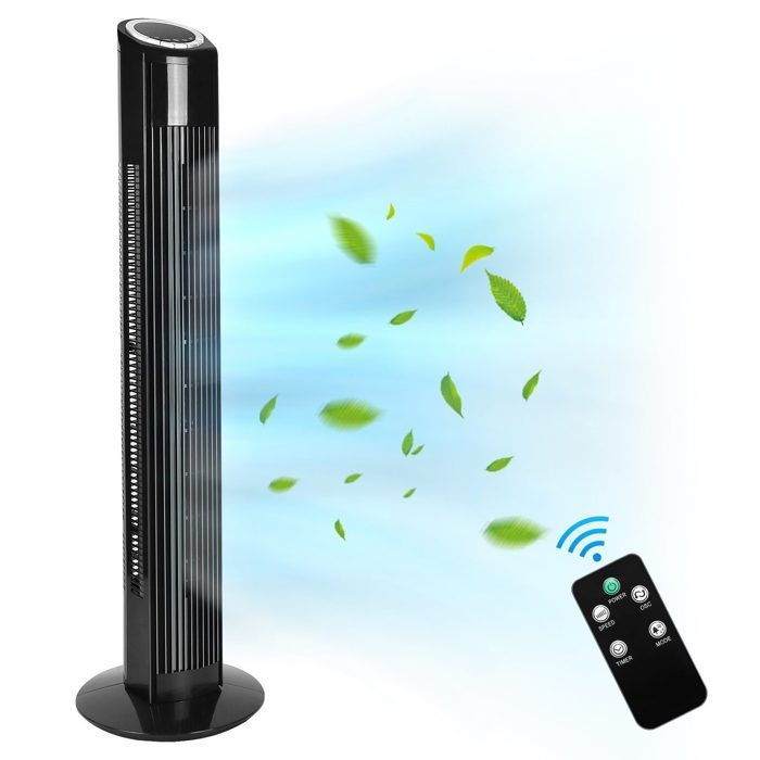 Ventilateur tour - NETTLIFE - 985 cm - Oscillation 90° - Télécommande - Minuterie 75h - Nettlife