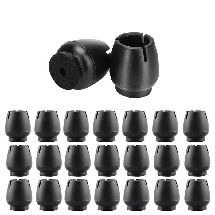 Protection pieds de chaise 32 pcs silicone et feutre noir – capuchons anti-dérapants 12–16 mm