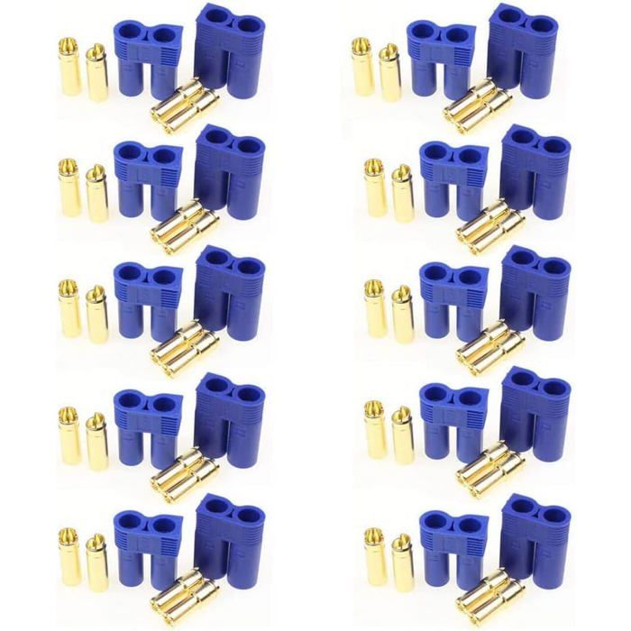 10 Paires Connecteurs EC5 Dorés Anti-Inversion Laiton Pour Drone Et Modelisme Rc 95860162