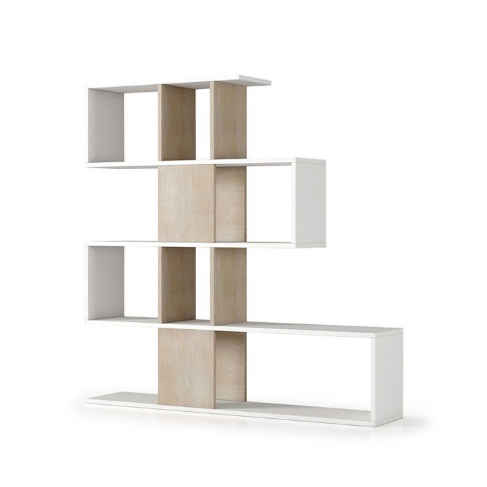 ÉTAGÈRE MODERNE EN CHÊNE ET BLANC ÉTAGÈRE MODERNE EN CHÊNE ET BLANC