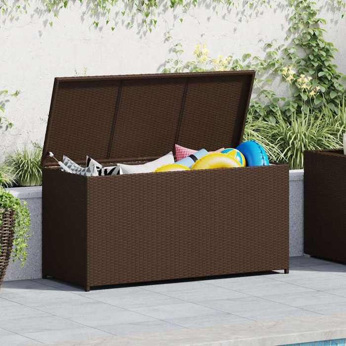 HSF®Boîte de rangement - Tabouret Coffre pour salon/jardin marron 120x50x60 cm résine tressée cpw5409119