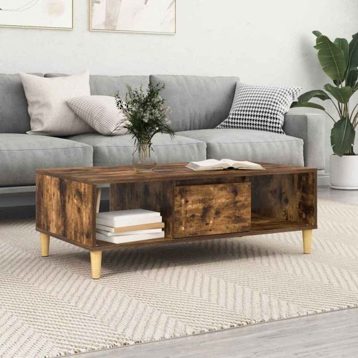Table dappoint - VIDAXL - 876193 - chêne fumé - bois dingénierie - 3 étagères