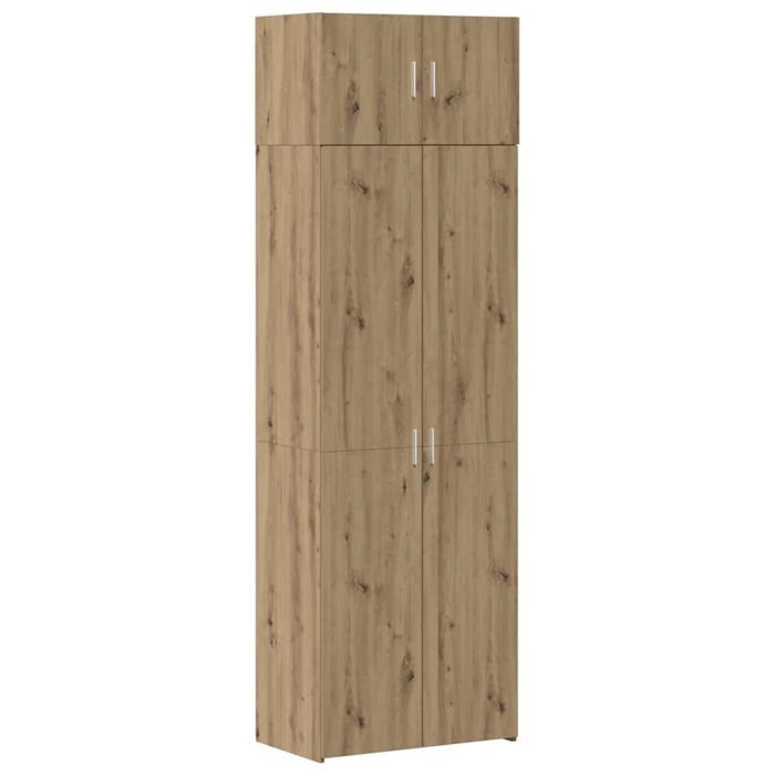 Armoire de rangement en chêne - vidaXL - 70x425x225 cm - Bois dingénierie - Marron - 4 portes - 6 étagères