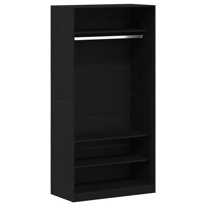 Armoire moderne en bois dingénierie - vidaXL - 100x50x200 cm - Chêne noir - 4 étagères - Rangement spacieux