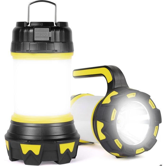 Lanterne LED Rechargeable Lampe Camping 360° Lampe Led Rechargeable Projecteur Lampe de Camping 6 Modes USB Inclus IPX4 Étanche