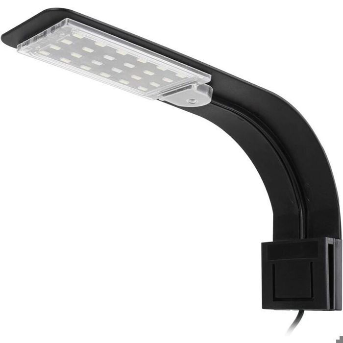 Lampe LED pour aquarium - PZCC - Ultra mince - 24 LED - Lumière blanche et bleue - Clip pour verre jusquà 6 mm