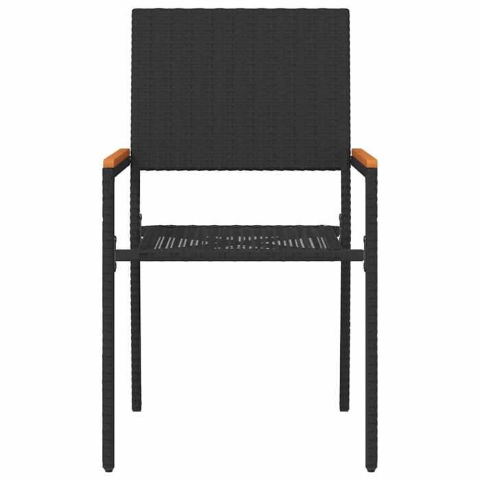 Chaises empilables de jardin - (lot de 2) - Meuble de Siège - Noir et Marron CC1908