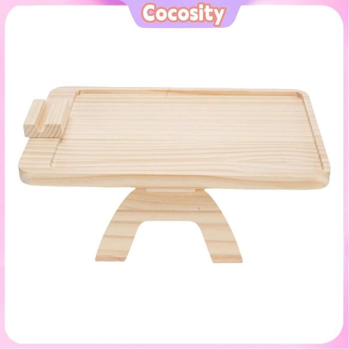 Plateau de canapé en bois plateau de bras de canapé avec support de tablette de téléphone plateaux de salle à manger pour petit