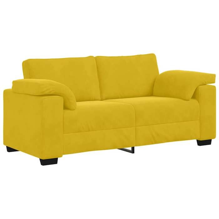 Sofa - Canapé deux places - vidaXL - velours - jaune - 180 x 77 x 82 cm - hauteur dassise 44 cm 5367729
