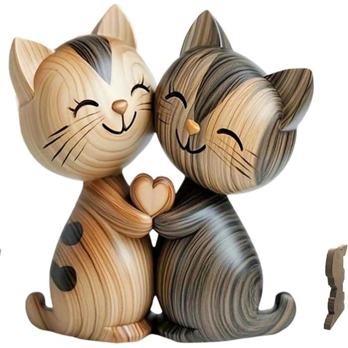 Décoration de bureau chat plateau 2D avec câlin étagère et salon. Cadeau en bois pour couple amoureux des chats décoration intéri