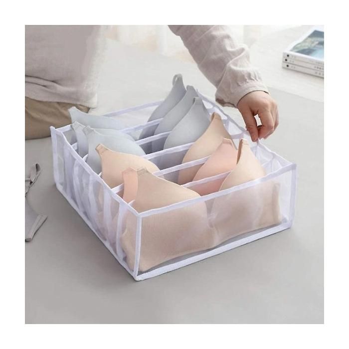 Organisateur de tiroir pour sous-vêtements 6 compartiments pliable rangement chaussettes et accessoires