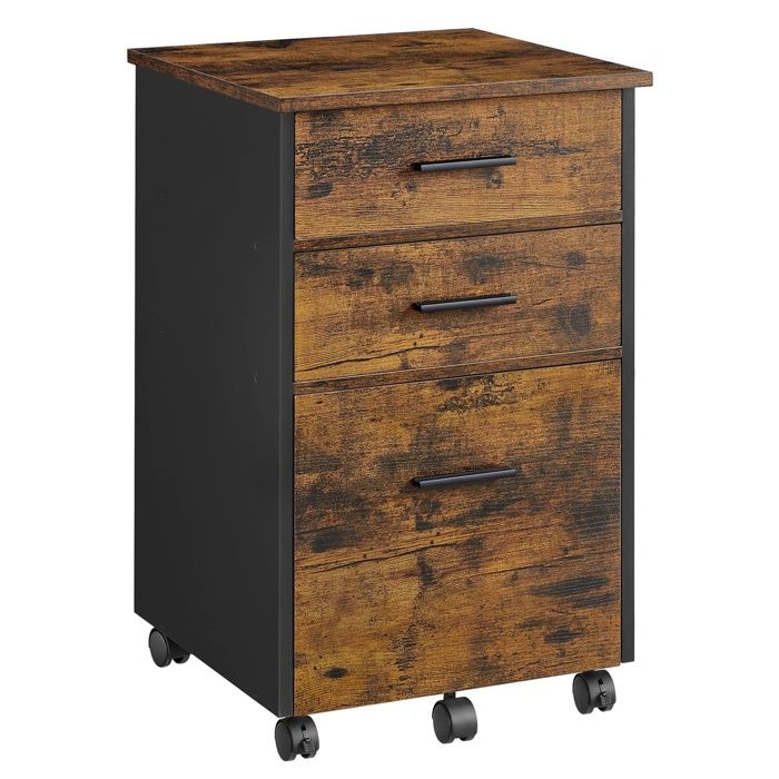 Caisson Bureau 3 Tiroirs Table de Chevet avec roulettes PETIT MEUBLE DE RANGEMENT
