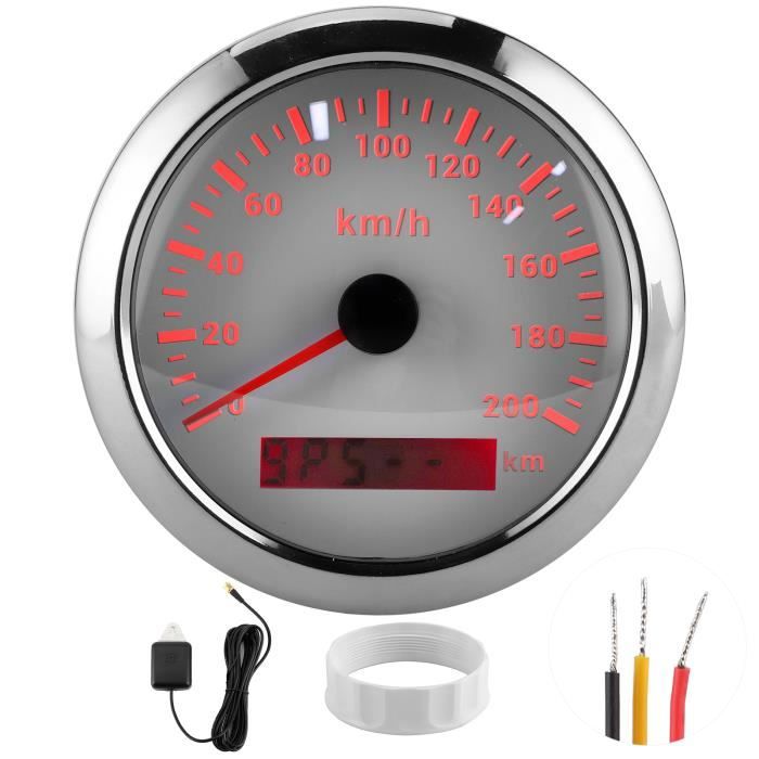 Compteur De Vitesse GPS Akozon 85 Mm - Affichage 0-200 Km/h, Rétroéclairage 7 Couleurs, Pour Voiture, Bateau, Camping-car - 4