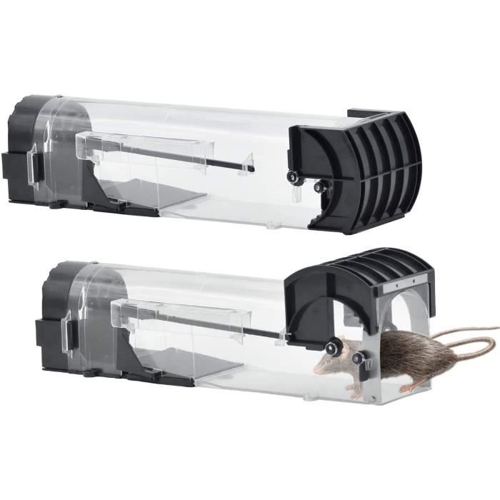 Zanfqvo 2 Pièces Piège à Souris Vivante Intelligent - Trappe Réutilisable Facile à Utiliser Et Nettoyer, Libération Sans Contact Pour Cuisine, Jardin, Maison, Grenier, Garage