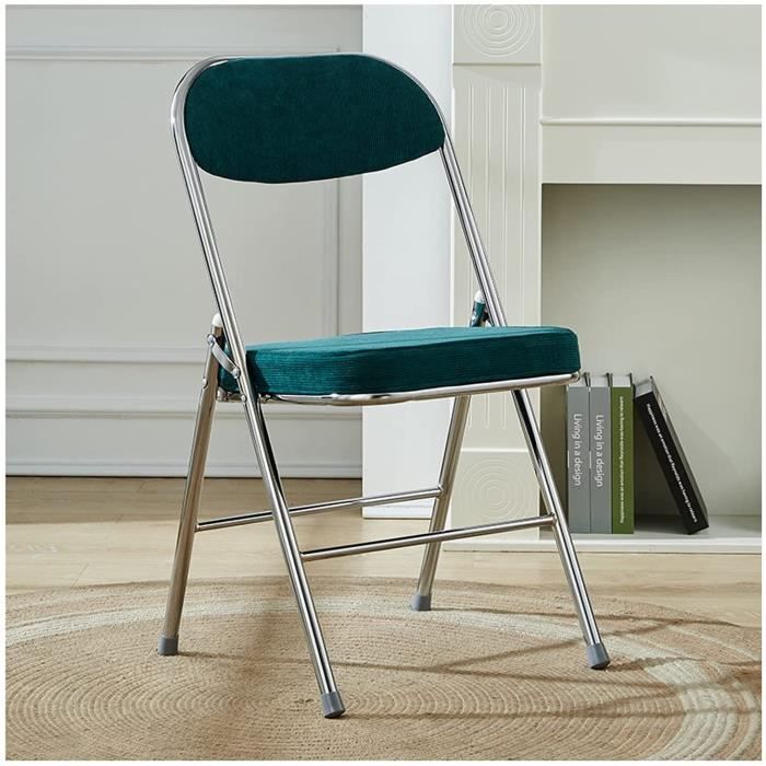 Lot De 4 Chaises Pliantes Rembourrées - Supporte Jusqu'à 158 Kg - Confortable Pour Intérieur Et Extérieur - Cadre Acier Robuste