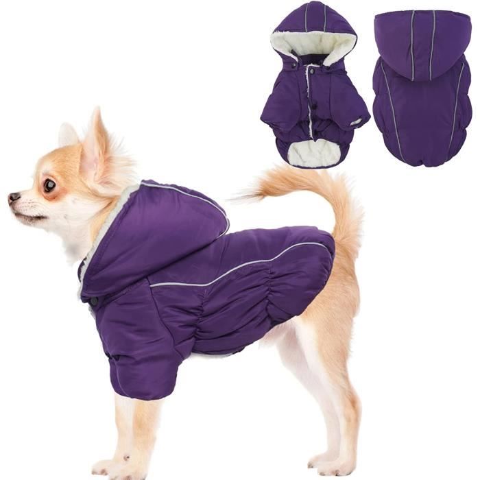 Zunea Manteau d'hiver avec Harnais pour Petite et Moyenne Taille Chien  Imperméable Réfléchissant Chiot Veste Vêtements Chaud et Rembourré  Fermeture