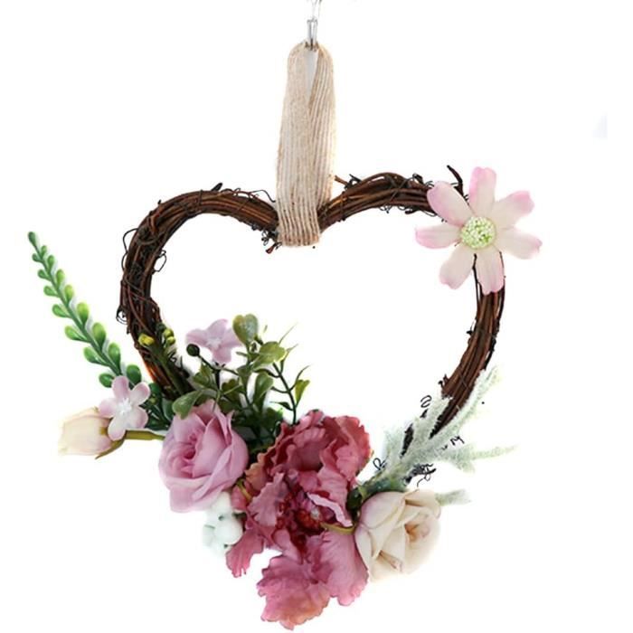 Couronne Cœur En Rotin De Vigne - 10cm - Décoration Naturelle