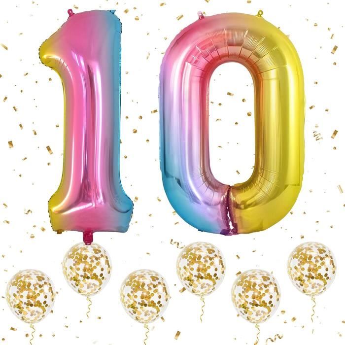 AOOSU Ballon voor 10e verjaardag, hemelsroze kroon, folieballon met