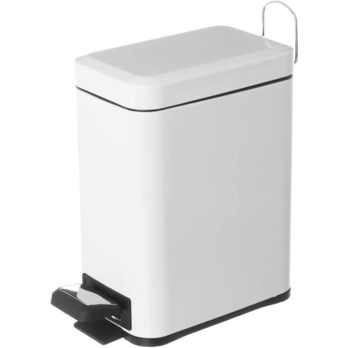 Poubelle Salle De Bain Métalia 3L Framboise - Design Rond Avec Pédale, En Métal