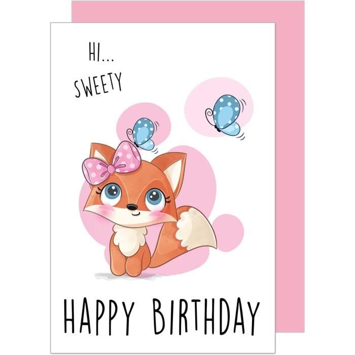 WBdesignz Carte D'anniversaire Enfant Avec Enveloppe – Motif