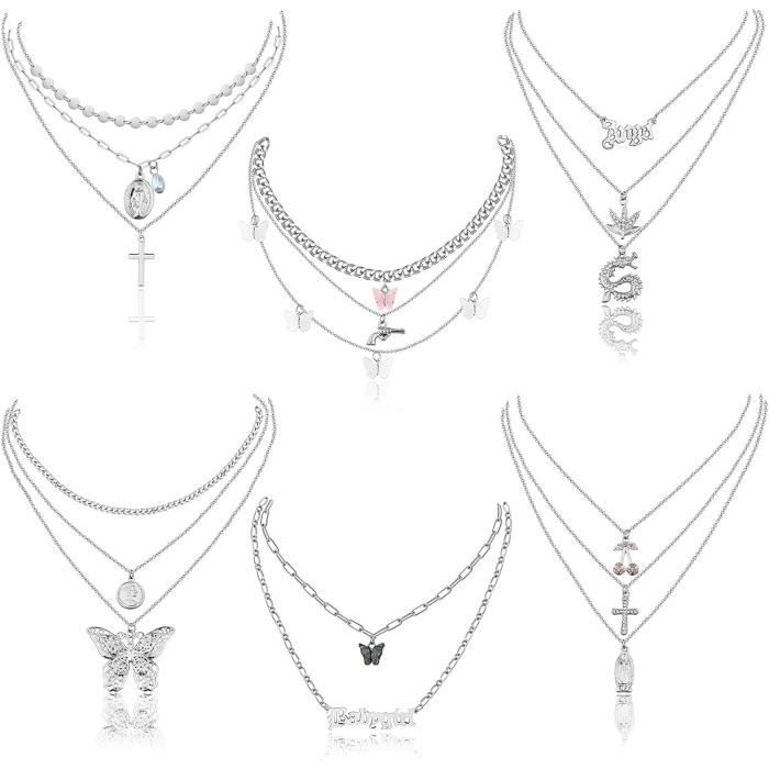 Collier Ras Du Cou Femme – Chaîne Maille Large Dorée Avec Médaillon Rond, Acier Inoxydable