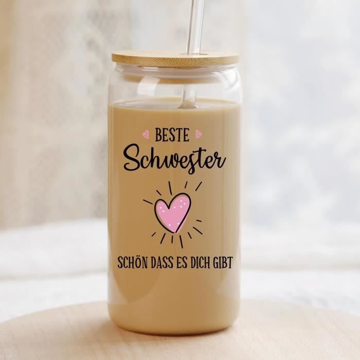 TAVADA Verre Canette, Tasses En Forme De Canette, 6 Pièces Verres à Cocktail, Bubble Tea Cup Avec Couvercle 500 Ml, Pour Smoothie, Bière, Cocktail, Cafe, Soda, Cola