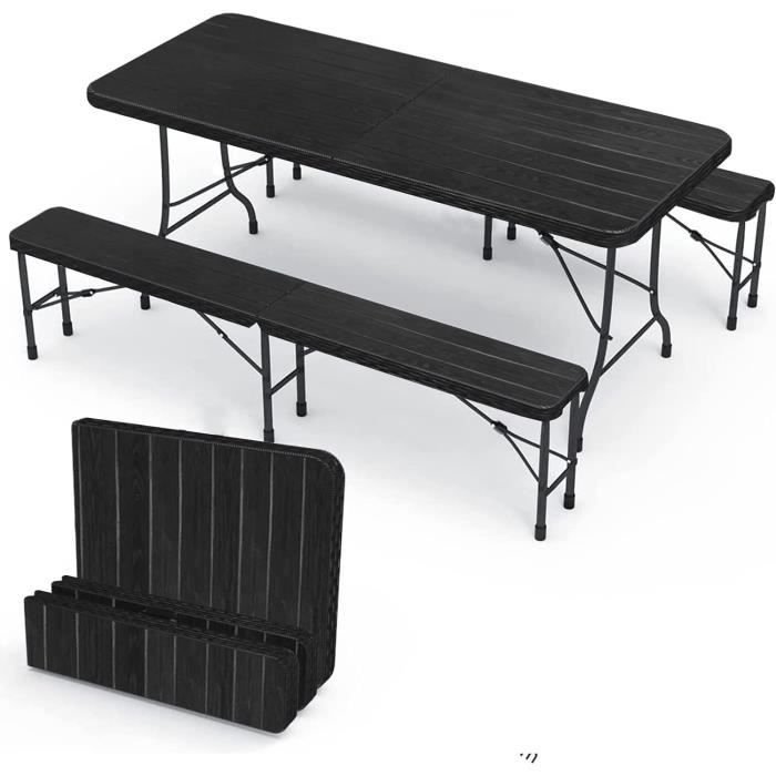 reukmuuc Ensemble table pliante d'extérieur pour camping et pique-nique, ensemble de salle à manger reukmuuc Ensemble table pliante d'extérieur pour camping et pique-nique, ensemble de salle à manger