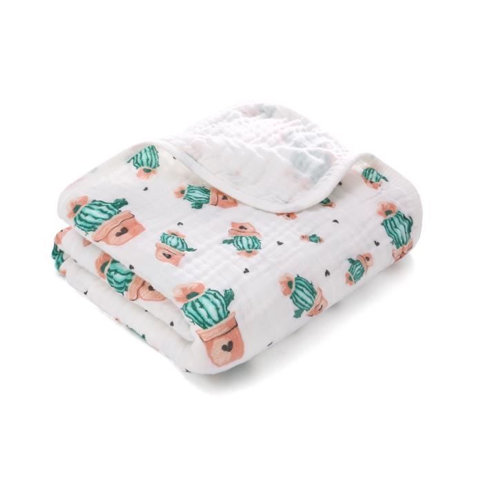 2pcs mousseline bébé langes couverture nouveau-né nourrisson coton