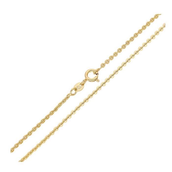 Chaîne de Cou - Femme/Enfant - Plaqué Or Jaune 750/1000 - 3 Microns - 45 cm - Maille Forçat
