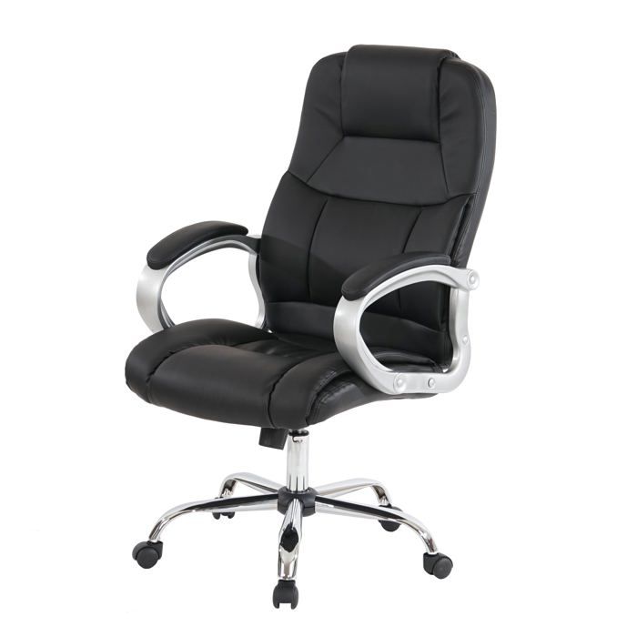 Fauteuil chaise de bureau executif sur roulette XXL pivotante synthetique noir 04_0001904