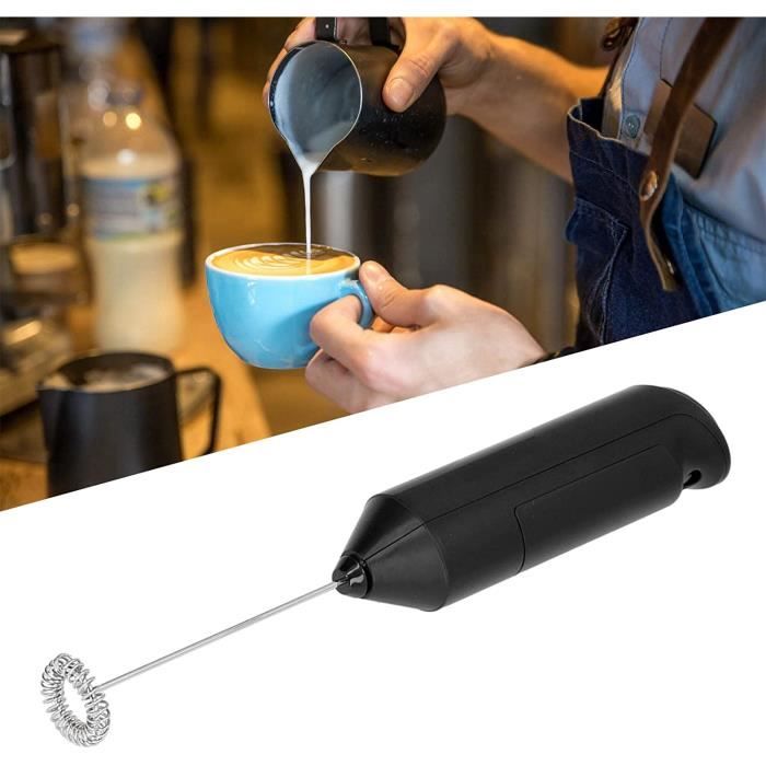Stanley Quencher Mousseur à Lait électrique à Main - Pour Cappuccino, Chocolat Chaud - Fonctionne Sur Piles - Argent Fouet Electrique