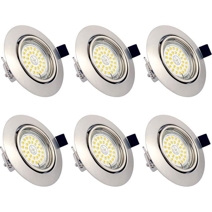 Spots LED Encastrables Orientables Dimmables, ampoules 6 x 6W incluses ...
