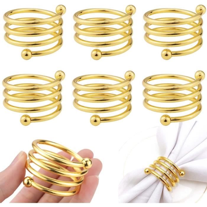 Rond Serviette Doré Lot De 12 Ronds De Serviette De Noël En Métal