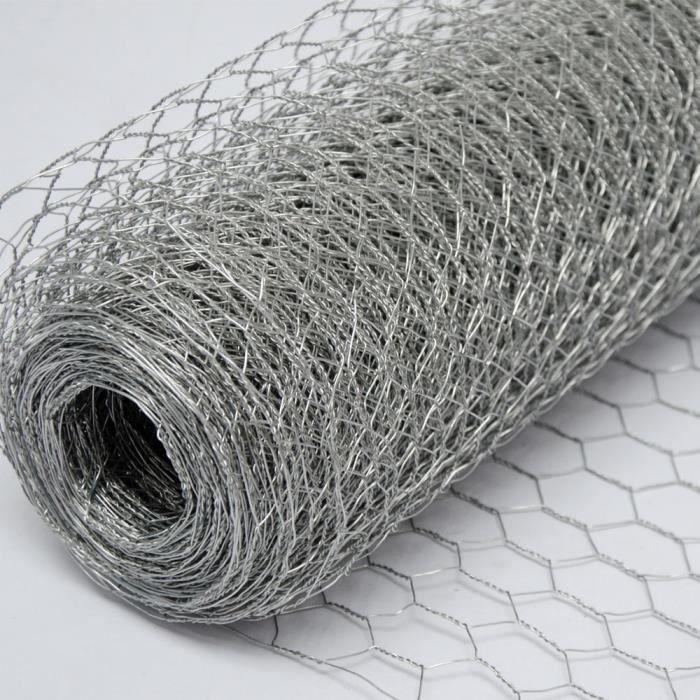 Grillage métallique en acier galvanisé 100 cm x 5 m gris argenté [pro.tec]