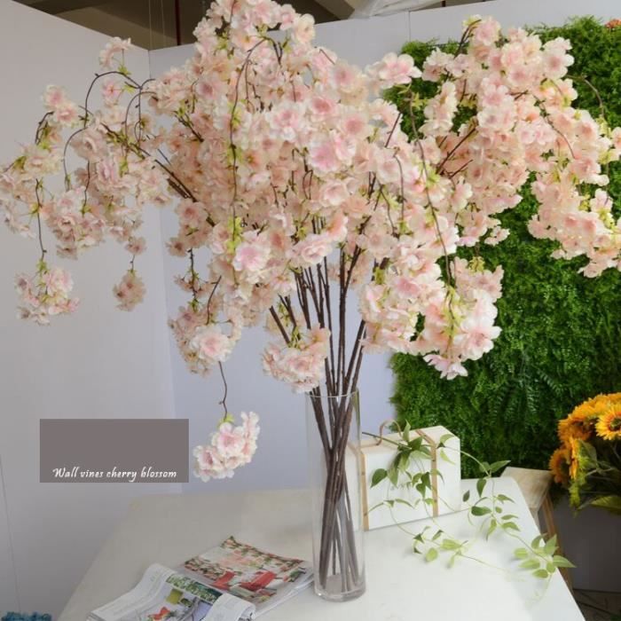 Grande vigne de fleurs de cerisier artificielles, 136cm, fausse cerise,  décoration de luxe pour maison, mariage, jardin, [53B8FFC] - Cdiscount  Maison