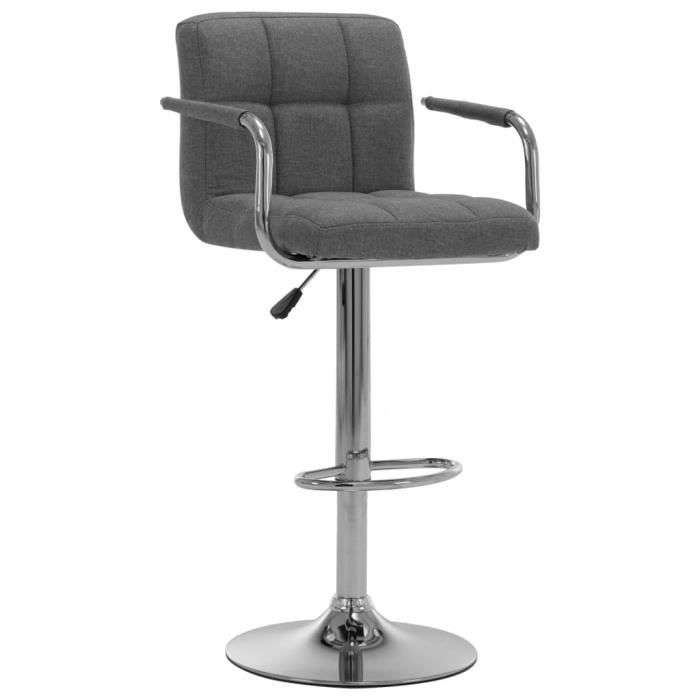 tabouret de bar style contemporain chaise de bar - fauteuil de bar gris clair tissu moderne