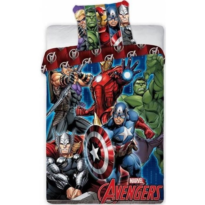 AVENGERS HOUSSE DE COUETTE-PARURE DE LIT COTON 140X200 CM.